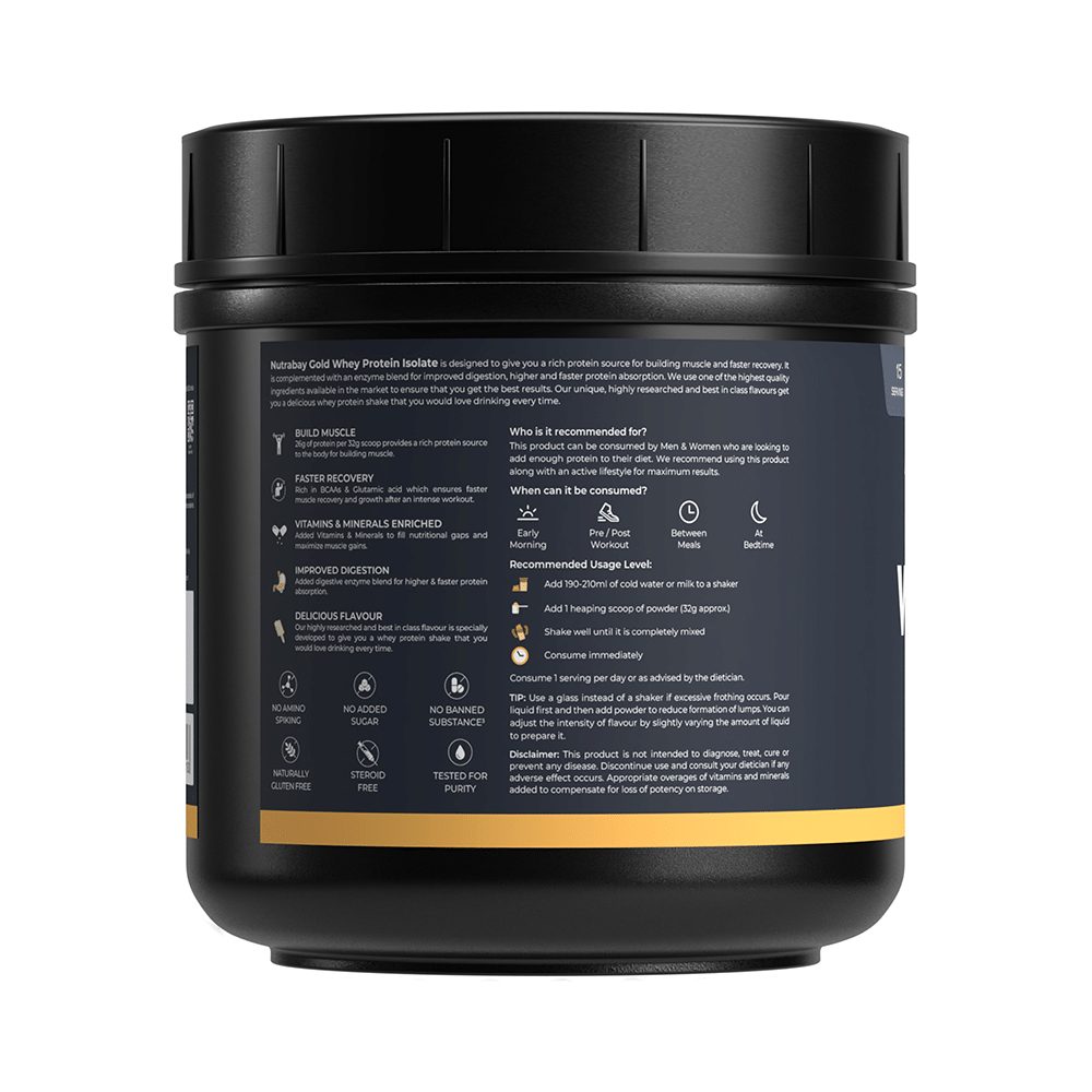 Nutrabay Gold Isolate Whey Protein for Muscles, Recovery, Digestion & Immunity | No Added Sugar Malai kulfi - Image 3
