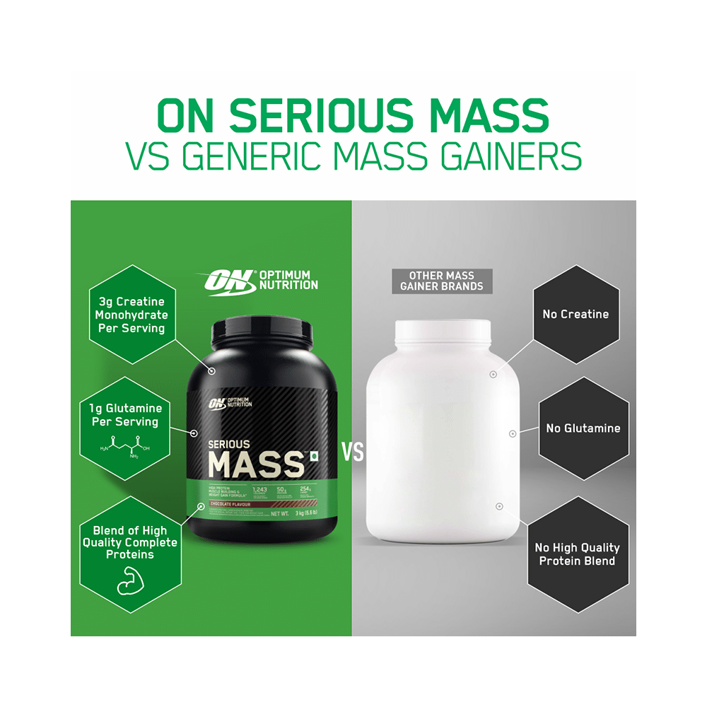Optimum Nutrition (ON) Serious Mass High Protein for Weight Gain & Muscle Building | Flavour Powder Chocolate - Image 7