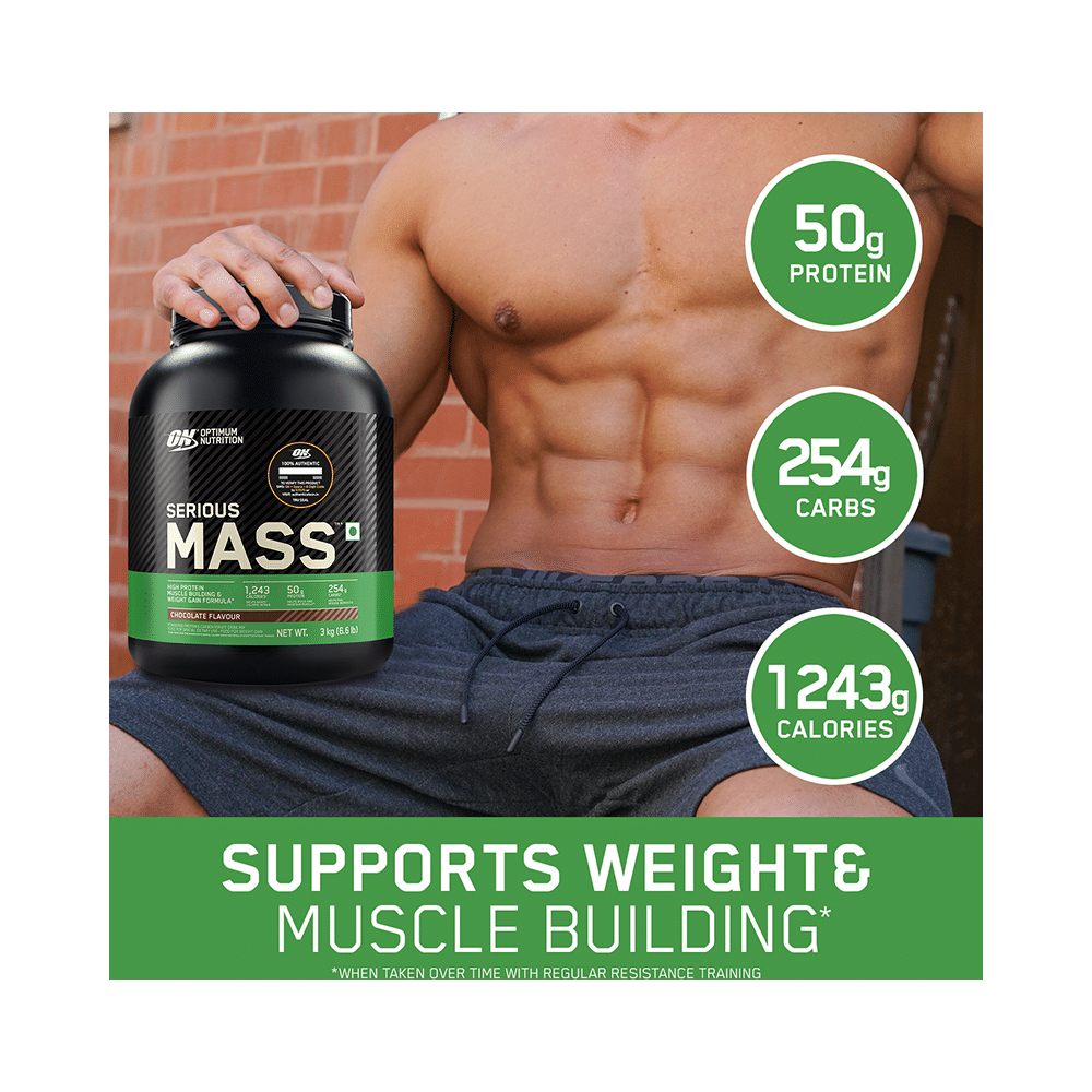 Optimum Nutrition (ON) Serious Mass High Protein for Weight Gain & Muscle Building | Flavour Powder Chocolate - Image 8