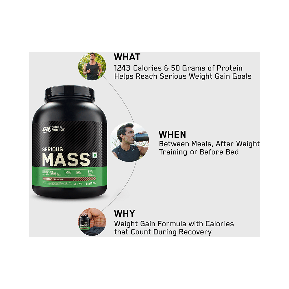 Optimum Nutrition (ON) Serious Mass High Protein for Weight Gain & Muscle Building | Flavour Powder Chocolate - Image 10