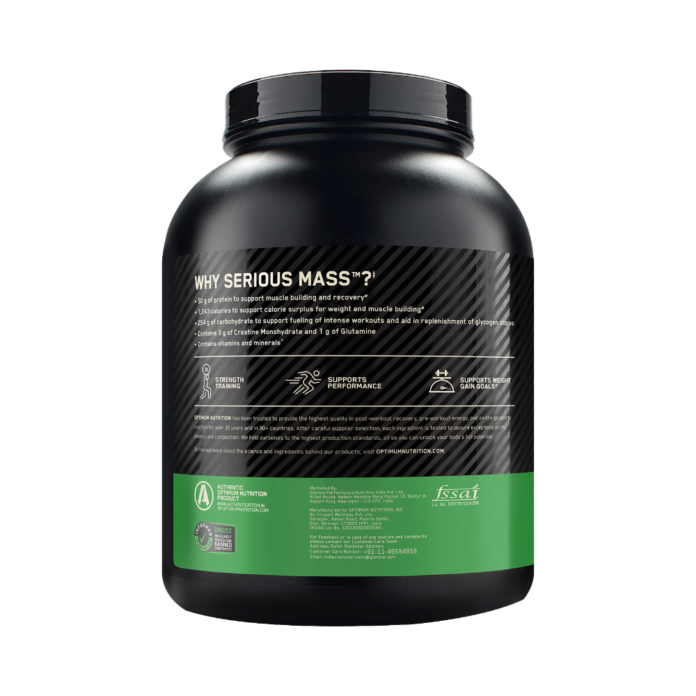 Optimum Nutrition (ON) Serious Mass High Protein for Weight Gain & Muscle Building | Flavour Powder Chocolate - Image 3