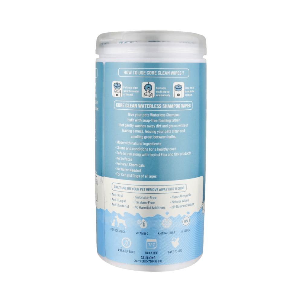 Pet Clean Waterless Shampoo Wipes - Image 2