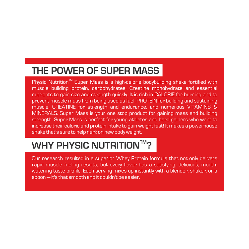 Physic Nutrition Super Mass Powder Chocolate - Image 8