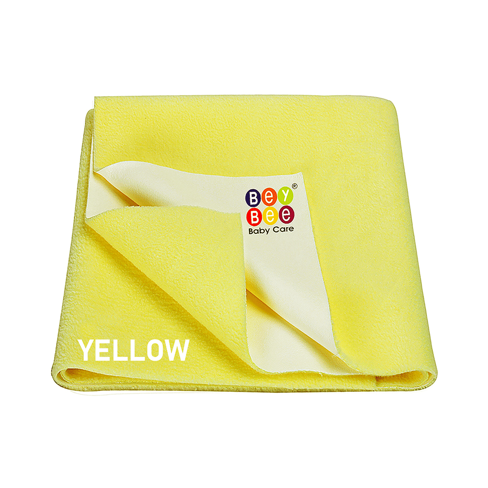 Bey Bee Waterproof Baby Bed Protector Dry Sheet for Toddlers (100cm X 70cm) Medium Yellow