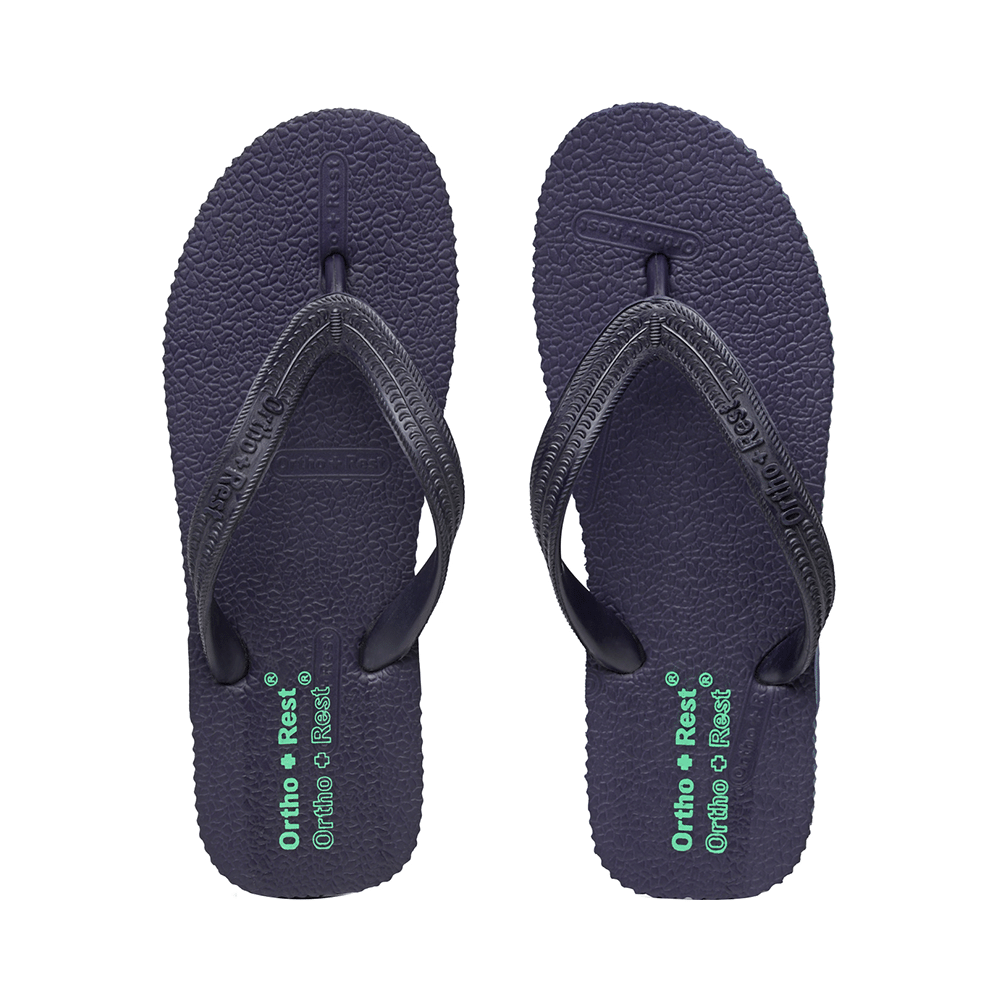 Ortho + Rest Unisex Hawaii Chappal Orthopedic Comfort, Bathroom Rubber Flip-Flops Navyblue 5 - Image 2