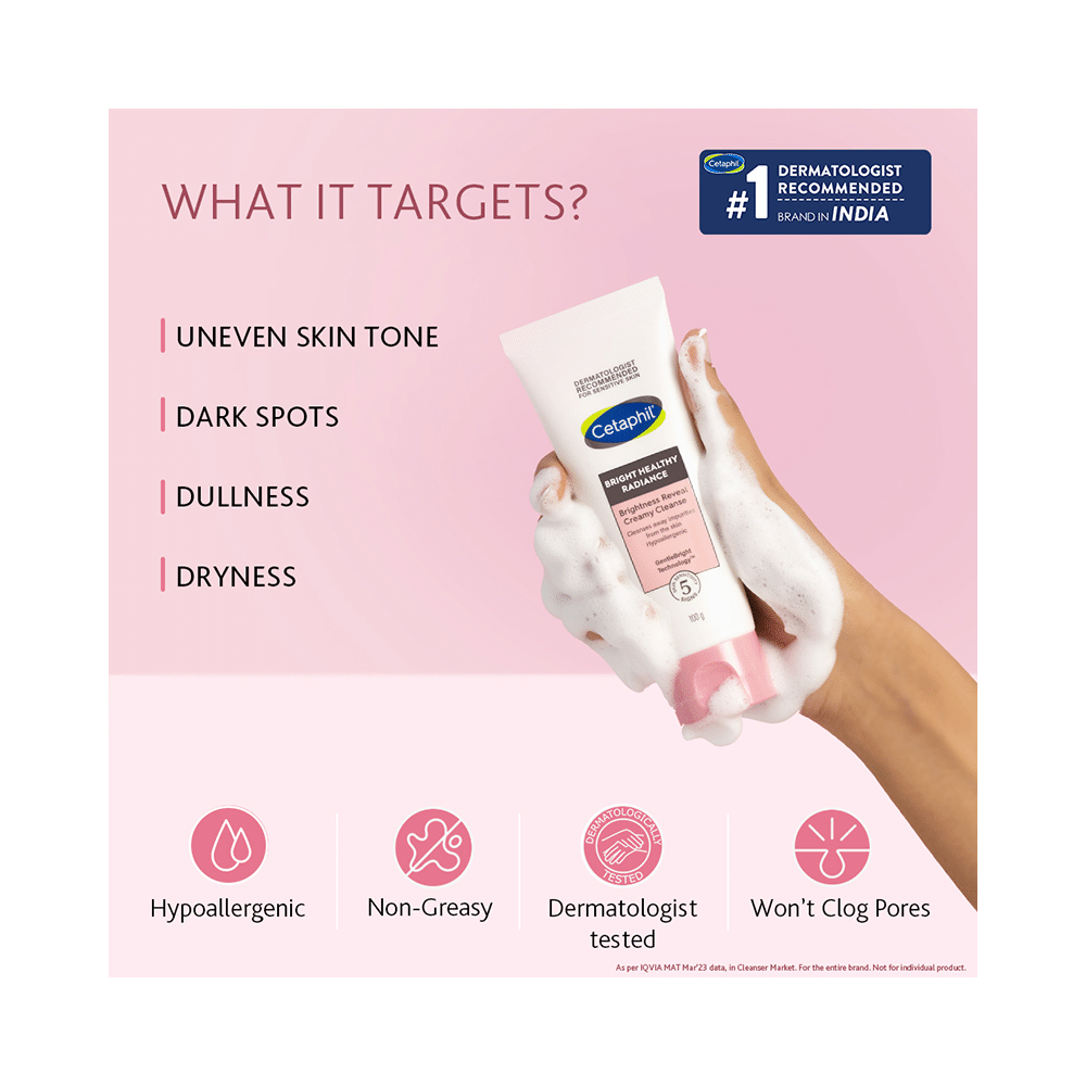 Cetaphil Brightness Reveal Creamy Cleanser | Hypoallergenic & For Sensitive Skin - Image 7