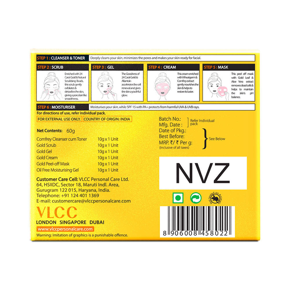 VLCC Gold Facial Kit (60gm Each) - Image 2