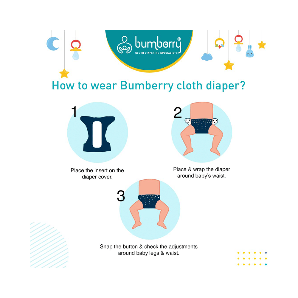 Bumberry Adjustable Reusable Cloth Diaper Cover With 1 Wet Free Insert Fuzzy Fox - Image 3
