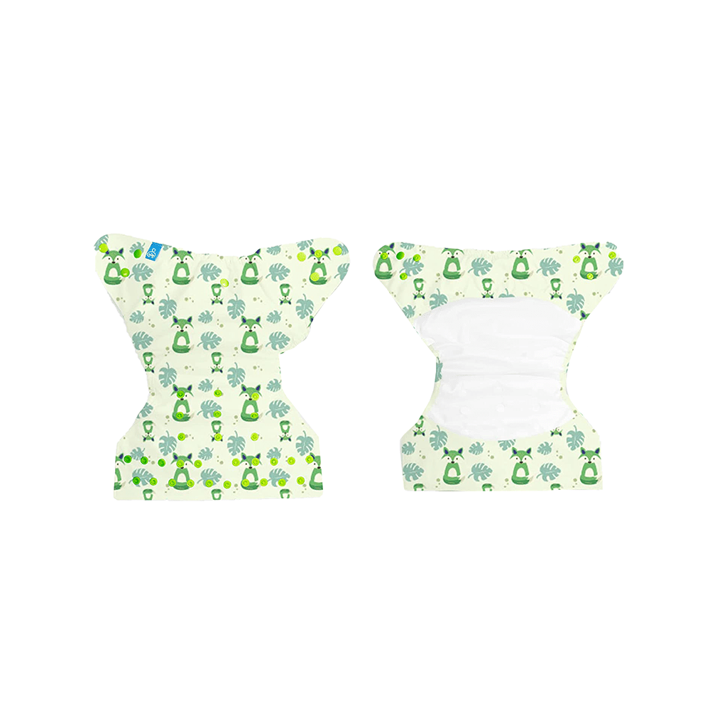 Bumberry Adjustable Reusable Cloth Diaper Cover With 1 Wet Free Insert Fuzzy Fox - Image 2