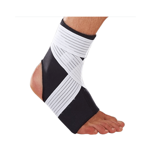 LP 728 Neoprene Ankle Support with Strap Medium Black - Image 1