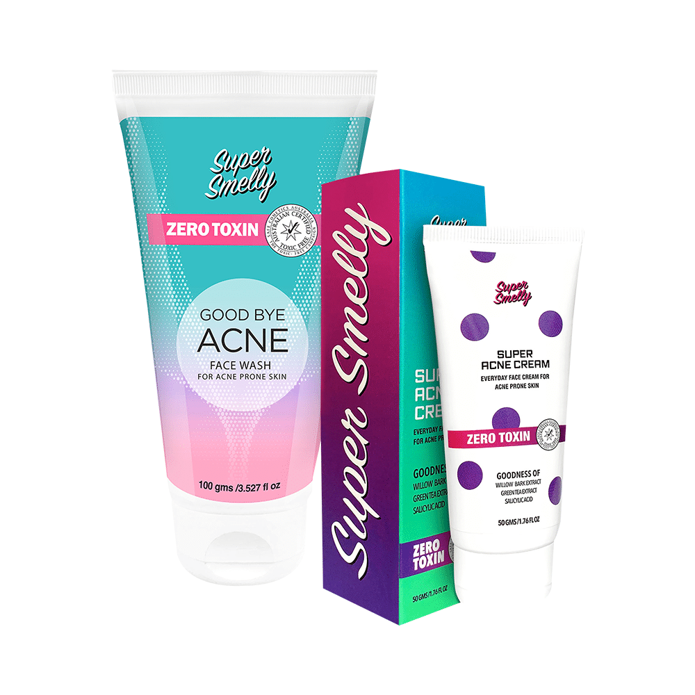 Super Smelly Good Bye Acne Face Wash (100gm) and Super Acne Cream (50gm) - Image 1
