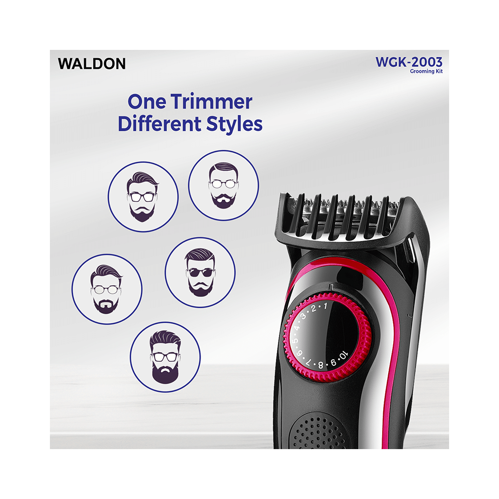 Waldon WGK-2003 5 in 1 Multi Grooming Kit Trimmer Black - Image 3