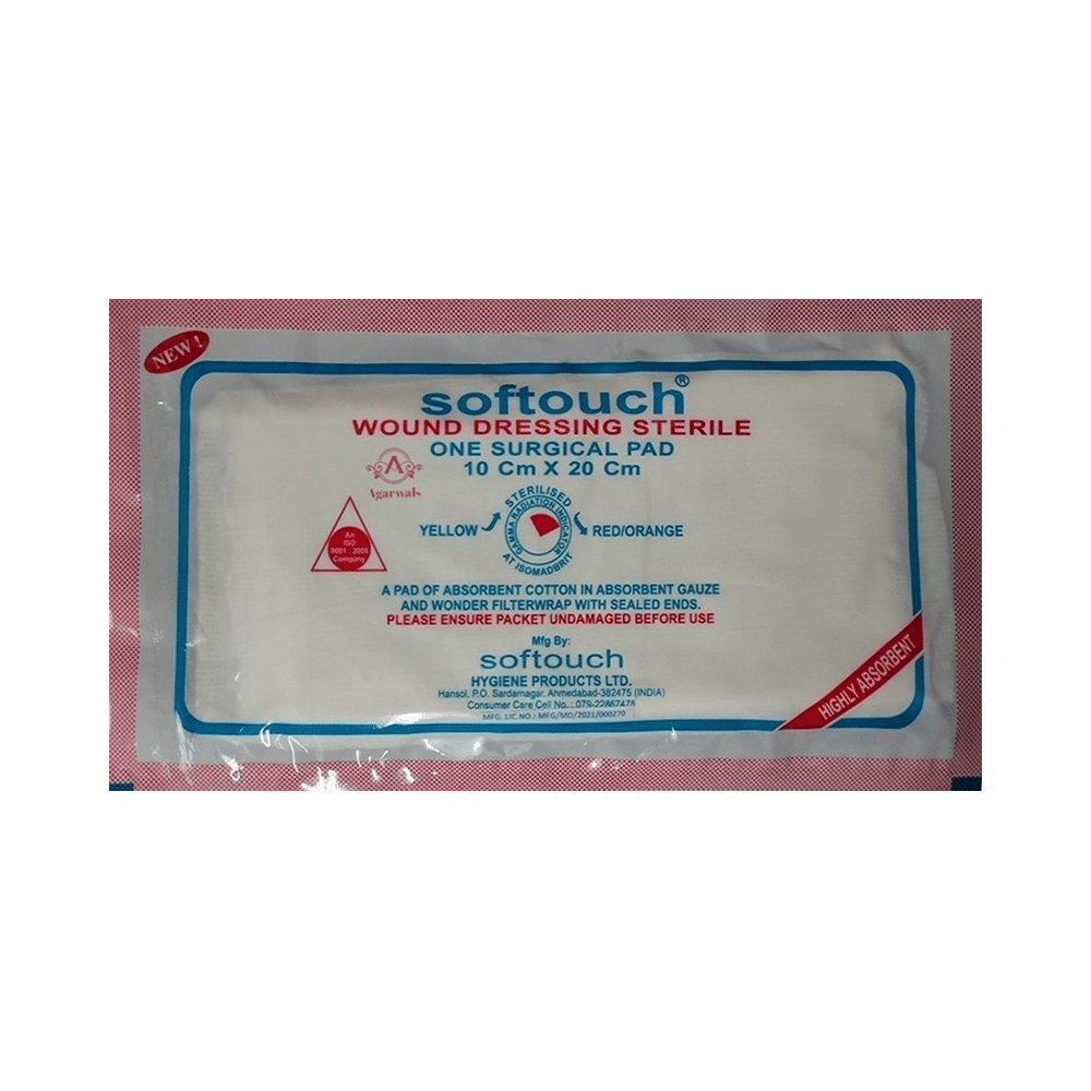 Agarwals Softouch Premium Sterile Combine Dressing Surgical Pad 10cm x 20cm - Image 1