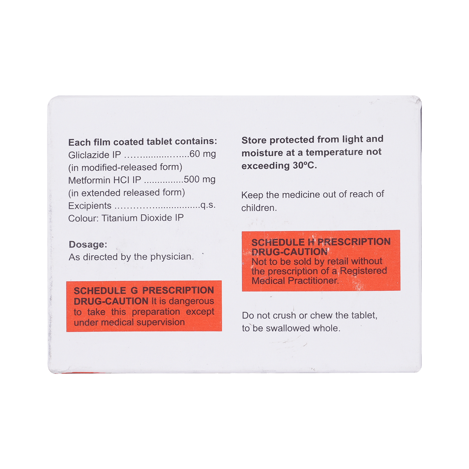 GLZ MEX 60mg/500mg Tablet - Image 3