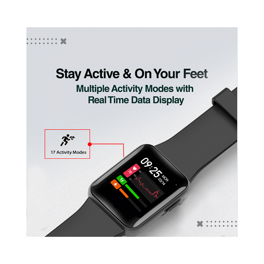 GOQii Smart Vital Lite with 3 Months Health & Personal Coaching Subscription HD Smart Watch Black - Image 3