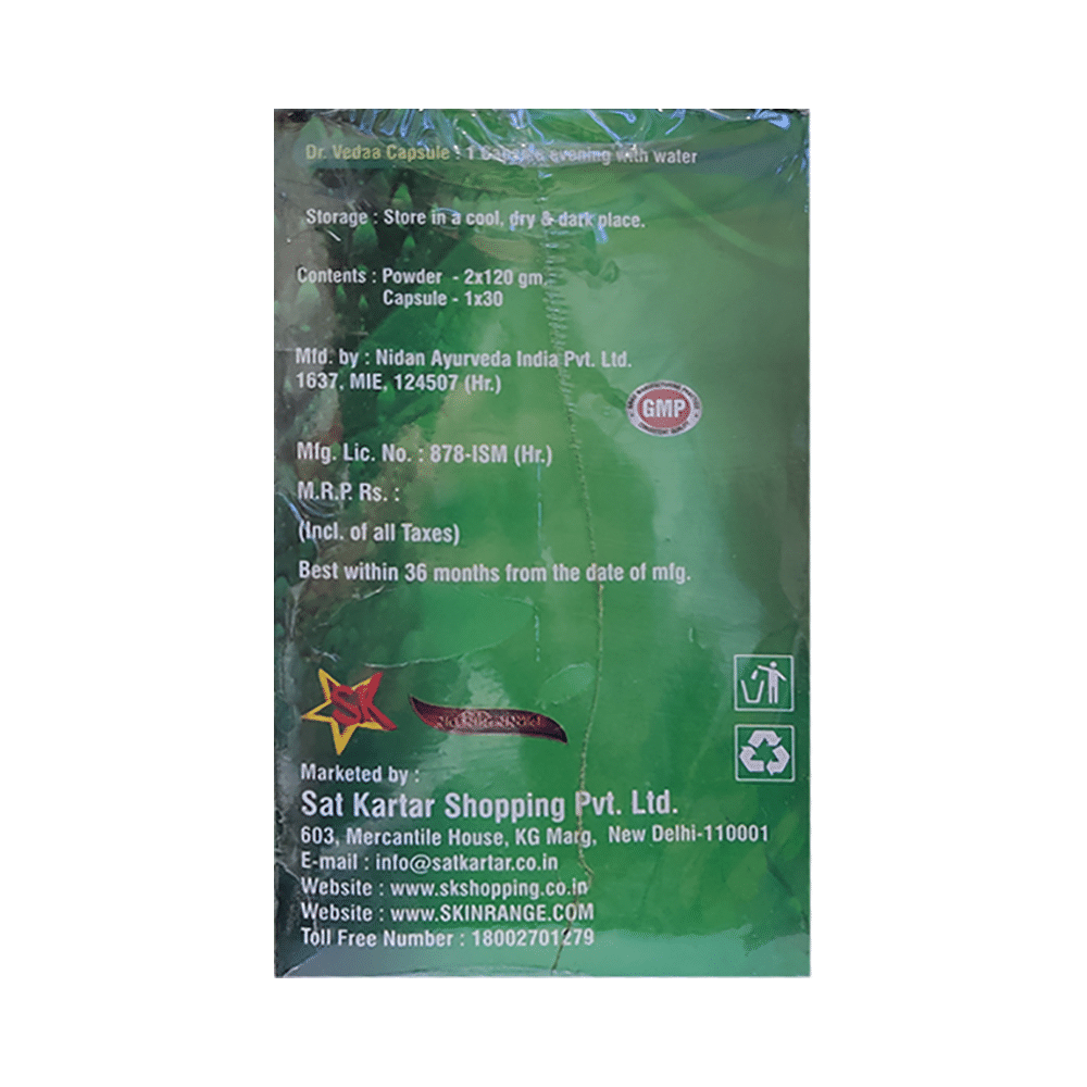 Sat Kartar Dr. Vedaa Balanced Combination of Natural Herbs (Powder 2x120gm & 30 Capsule) - Image 2