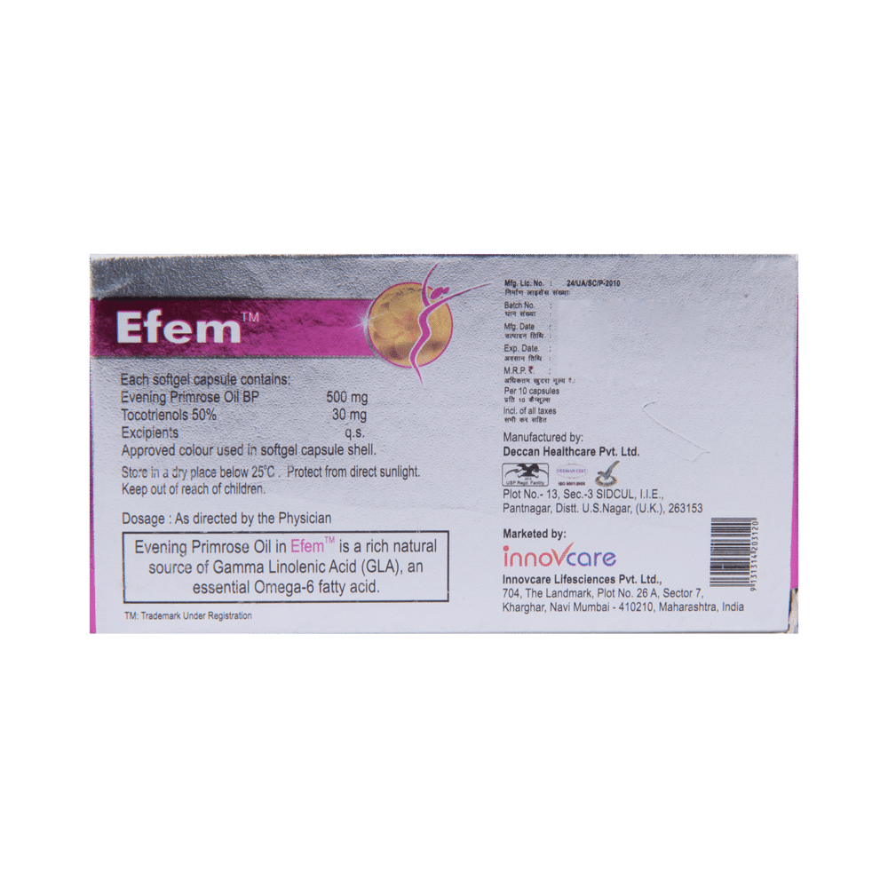Efem Soft Gelatin Capsule with  Evening Primrose Oil & Tocotrienols - Image 3