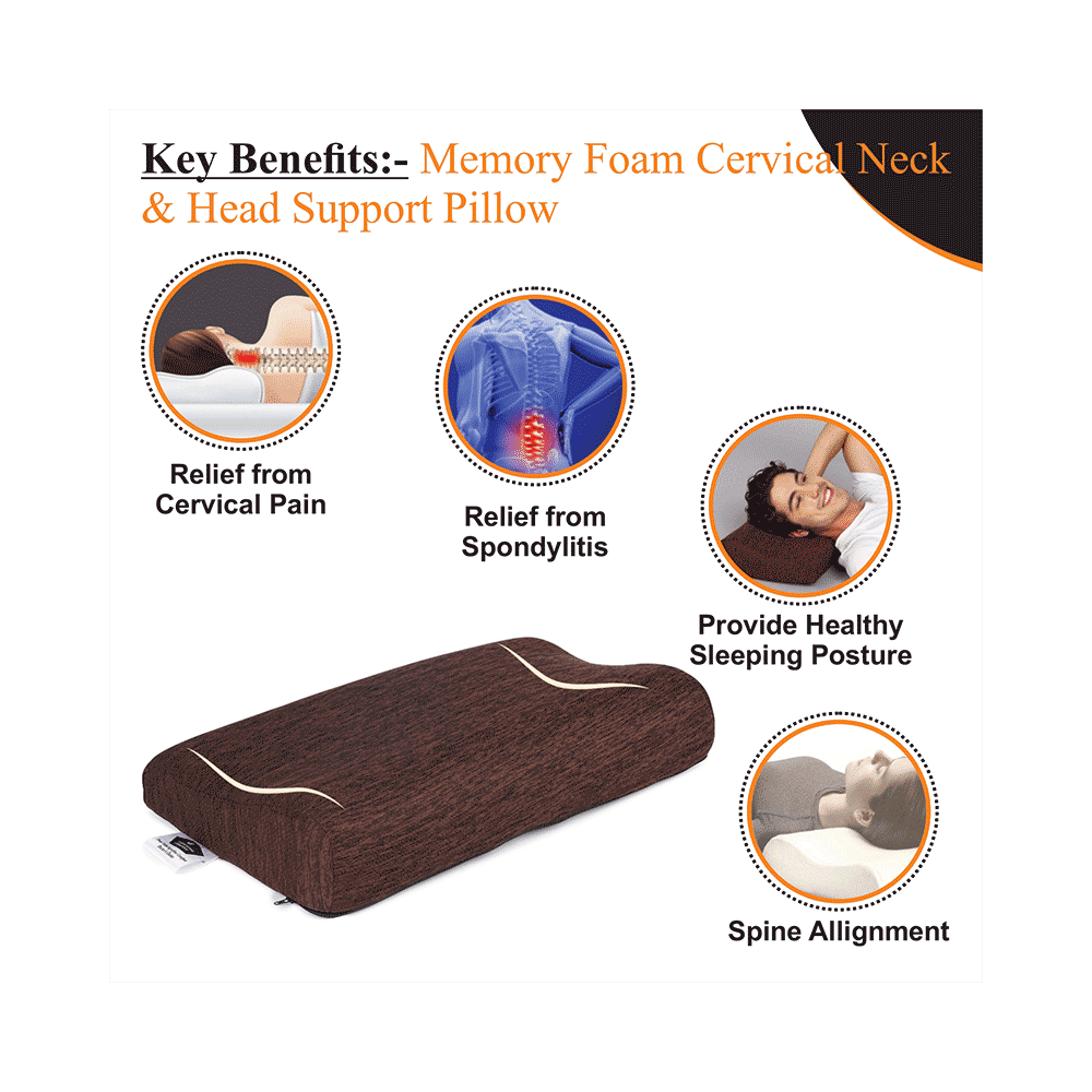 Superfine Comfort Orthopedic Memory Foam Cervical and Spondylitis Neck Pain Relief & Head Support Sleeping Pillow - Image 3