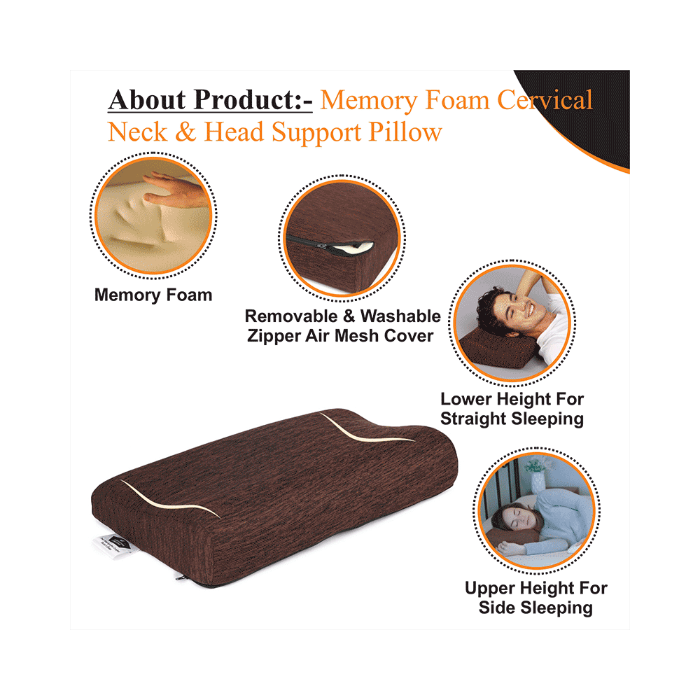Superfine Comfort Orthopedic Memory Foam Cervical and Spondylitis Neck Pain Relief & Head Support Sleeping Pillow - Image 2