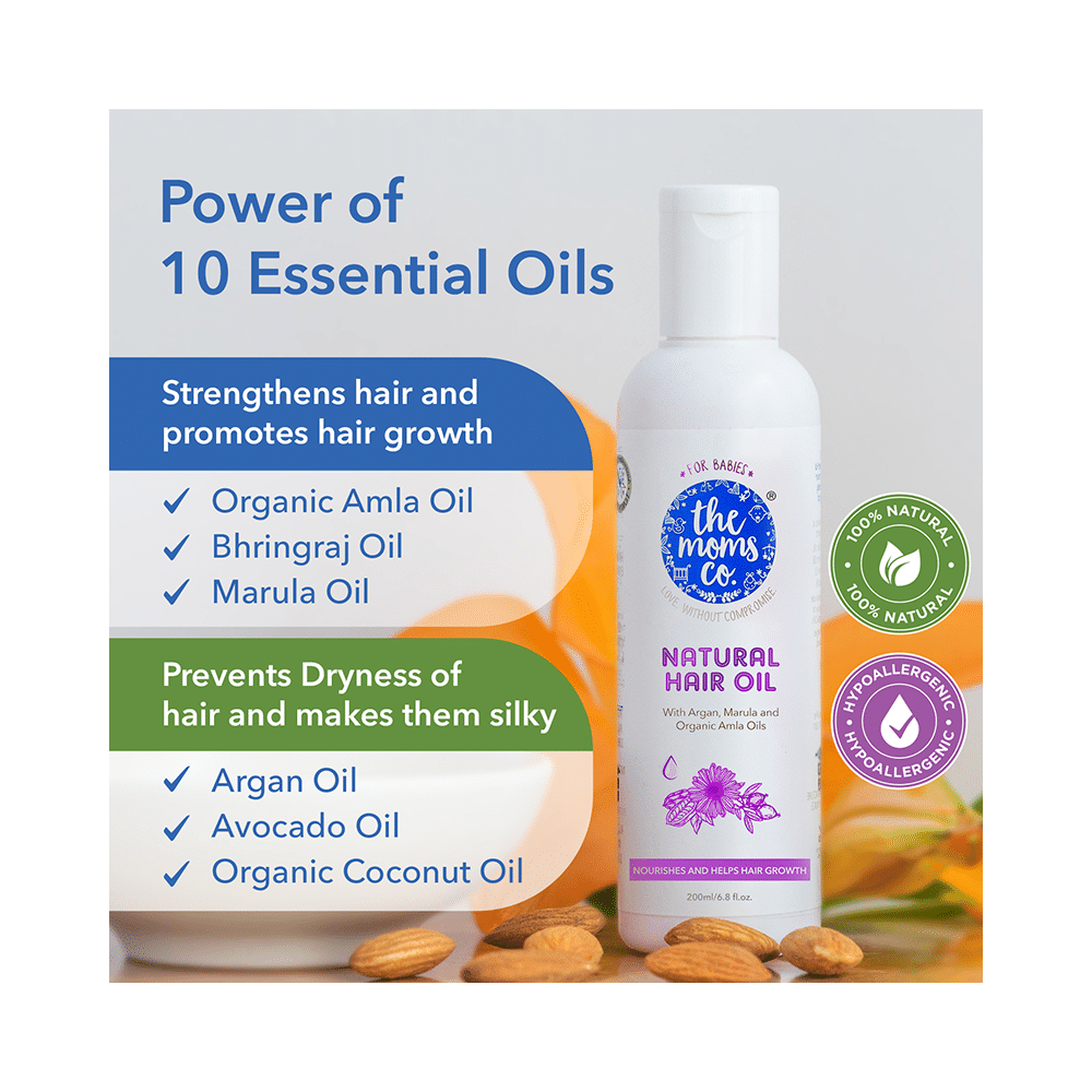 The Moms Co. Natural Baby Hair Oil - Image 2