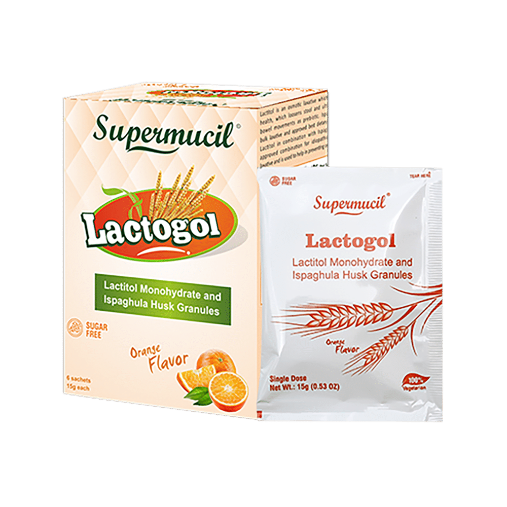 Supermucil Lactogol Granules (15gm Each) Orange Sugar Free - Image 2