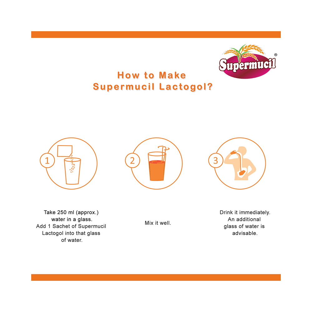 Supermucil Lactogol Granules (15gm Each) Orange Sugar Free - Image 4