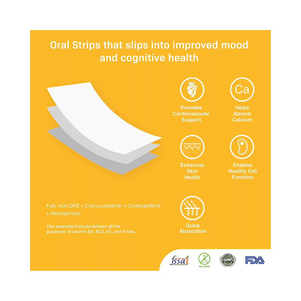 Slip Slip's Vitamin B3 + B12 Vegan Oral Strip Supports Immunity, Bone & Muscle Strength and Cardiac Care Natural Raspberry - Image 3