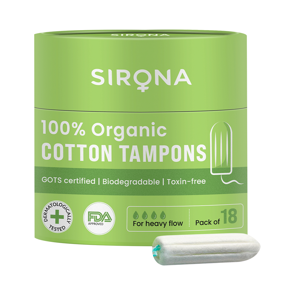 Sirona 100% Organic Cotton Tampons (Non-Applicator) Heavy Flow - Image 1