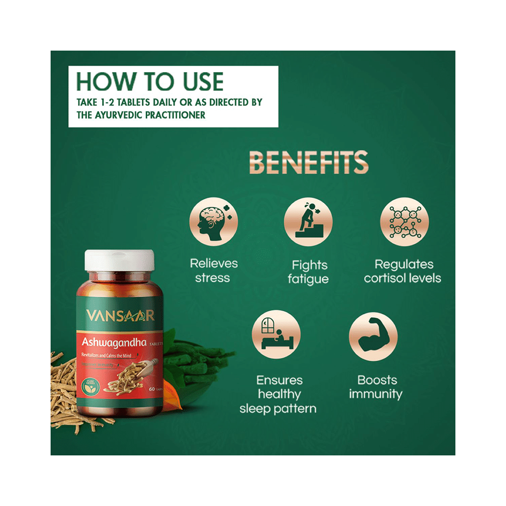 Vansaar 45+ Ashwagandha Tablet | For Stress Relief & Immunity - Image 6