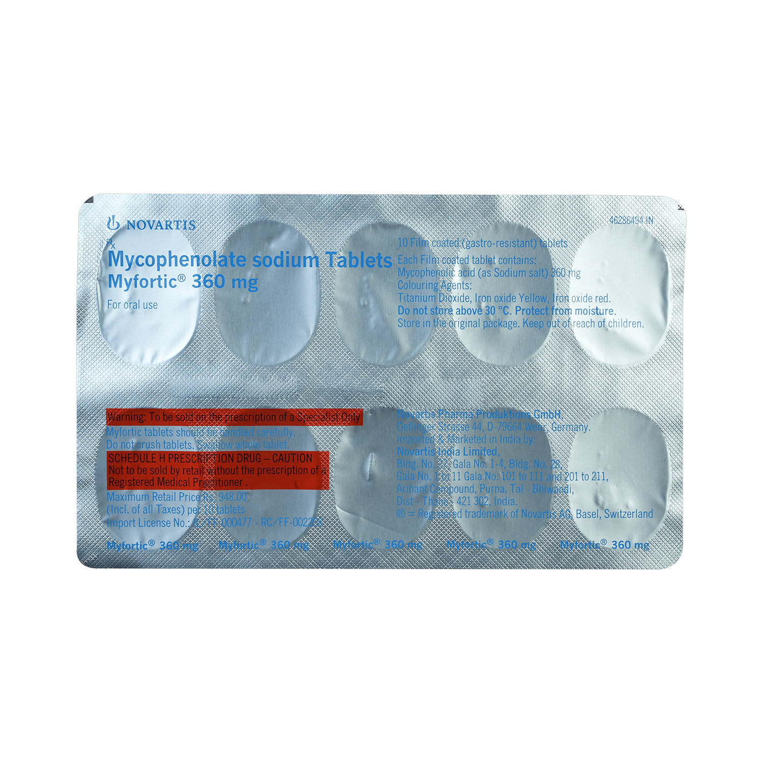 Myfortic 360mg Tablet - Image 3