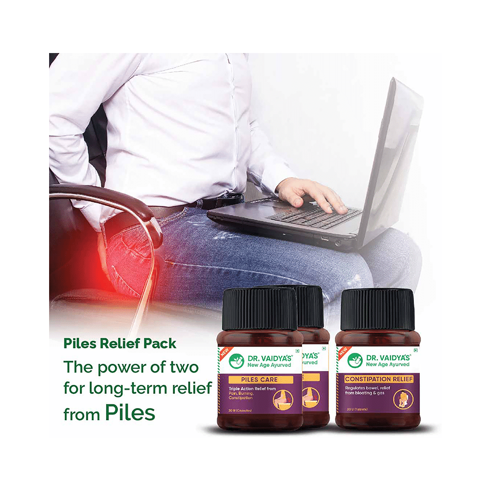 Dr. Vaidya's Combo Pack of Piles Care Capsule and Constipation Relief Tablet (30 Each) - Image 6