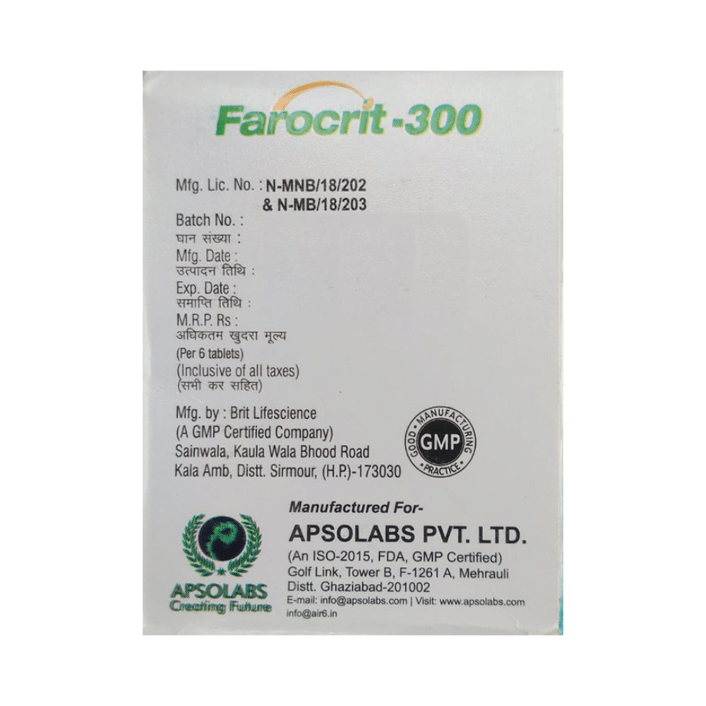Farocrit 300 Tablet ER - Image 3