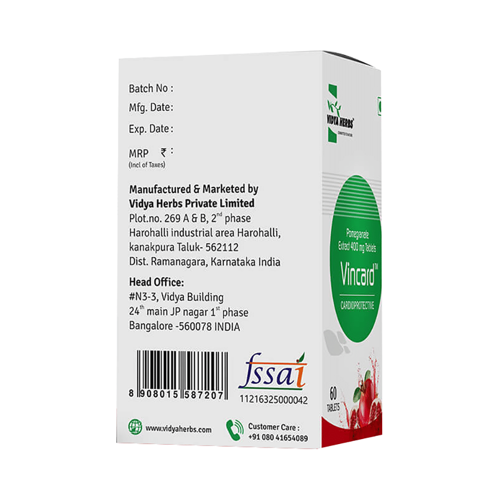 Vidya Herbs Vincard Cardioprotective Tablet - Image 3