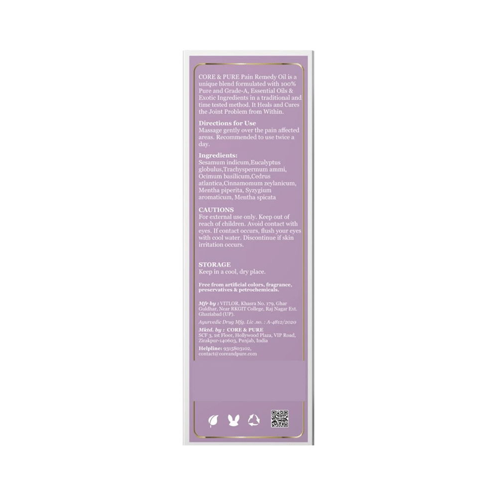 Core & Pure Pain Remedy Joint Massage Oil - Image 2