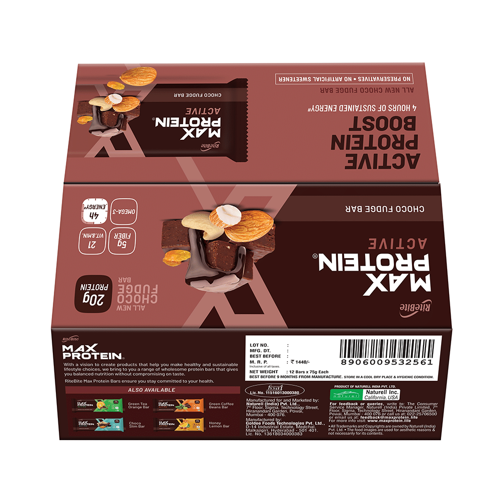 RiteBite Max Protein Active 20g Protein Bar Choco Fudge - Image 2