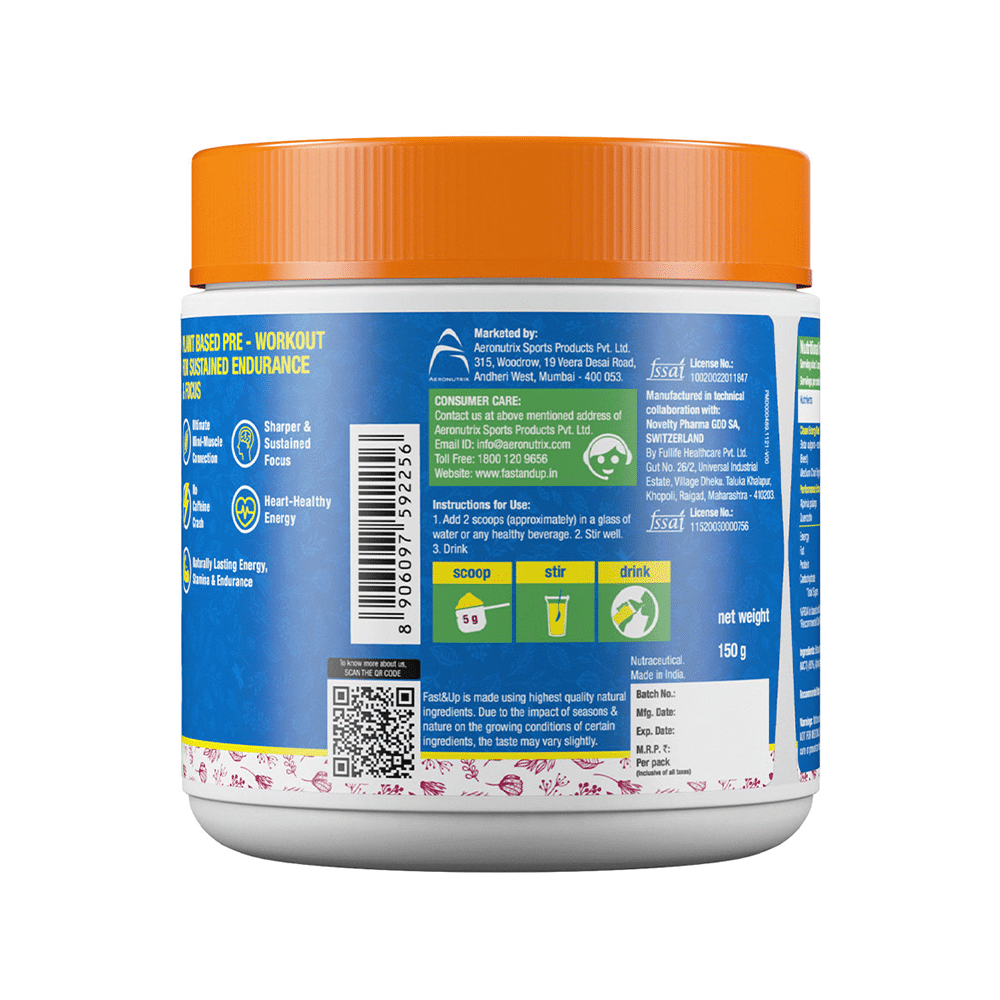 Fast&Up Plant Based Pre Workout with Beetroot Nitrates + MCT, Caffeine Free, Stimulant Free - Image 4