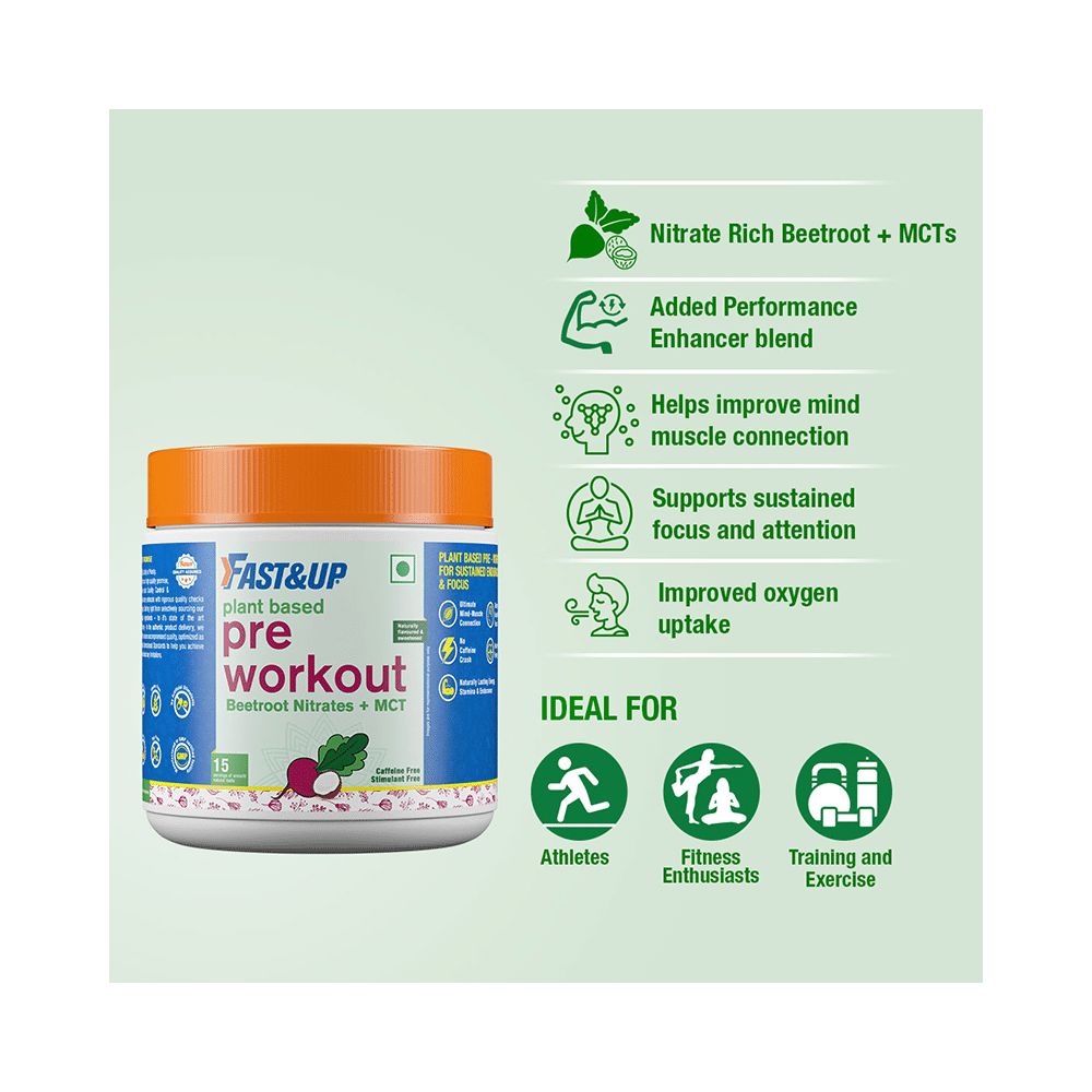 Fast&Up Plant Based Pre Workout with Beetroot Nitrates + MCT, Caffeine Free, Stimulant Free - Image 5