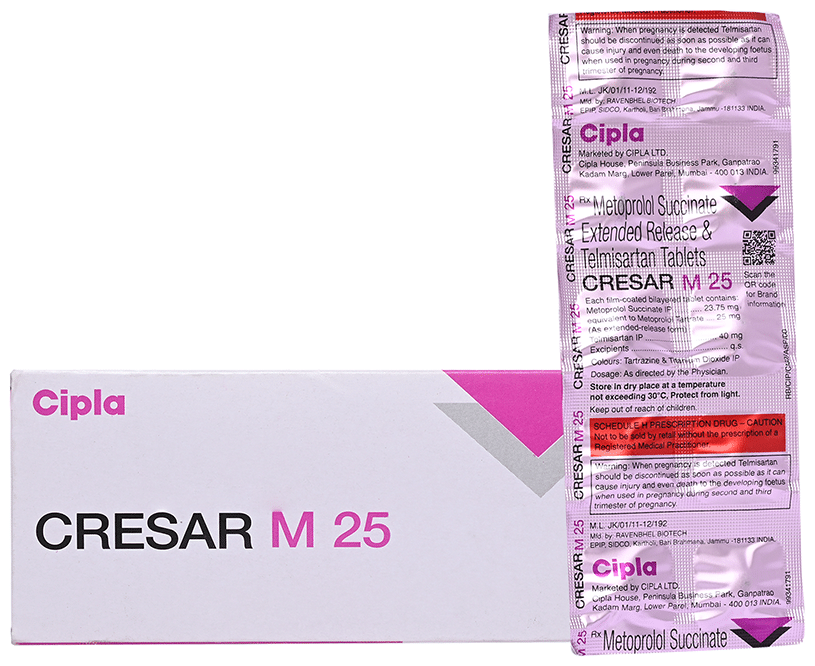 Cresar M 40mg/25mg Tablet