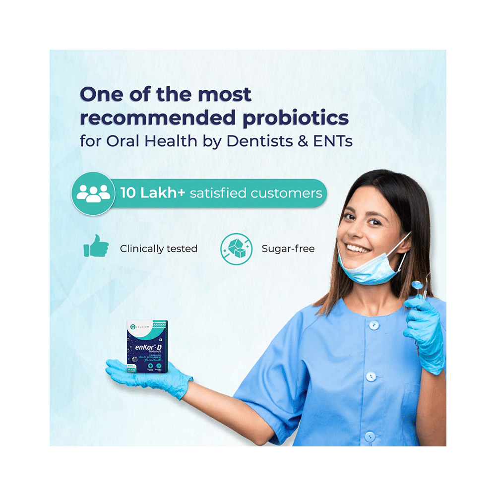 Velbiom Enkor-D Instamelt Probiotic Health Supplement for Oral Health | No Added Sugar | Flavour Mint - Image 3