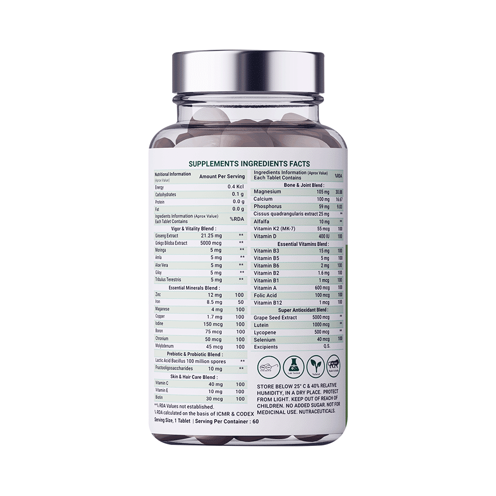 Health Veda Organics Whole Food Multivitamin Tablet - Image 2