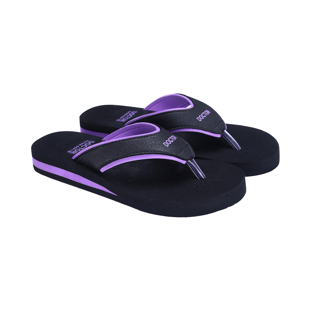 Doctor Extra Soft Orthopaedic Diabetic Pregnancy Comfort Flat Flipflops Slippers For Women 4UK BK Purple - Image 8