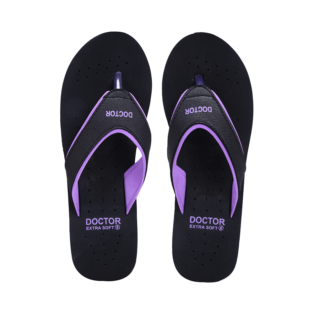 Doctor Extra Soft Orthopaedic Diabetic Pregnancy Comfort Flat Flipflops Slippers For Women 4UK BK Purple