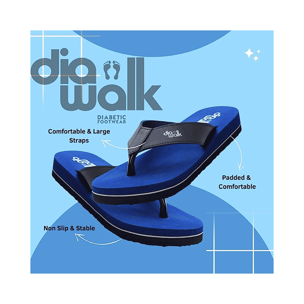 Diawalk DPM 001 Doctor Soft Orthopedic & Diabetic Flip-Flops Slippers For Men Blue 12 - Image 5