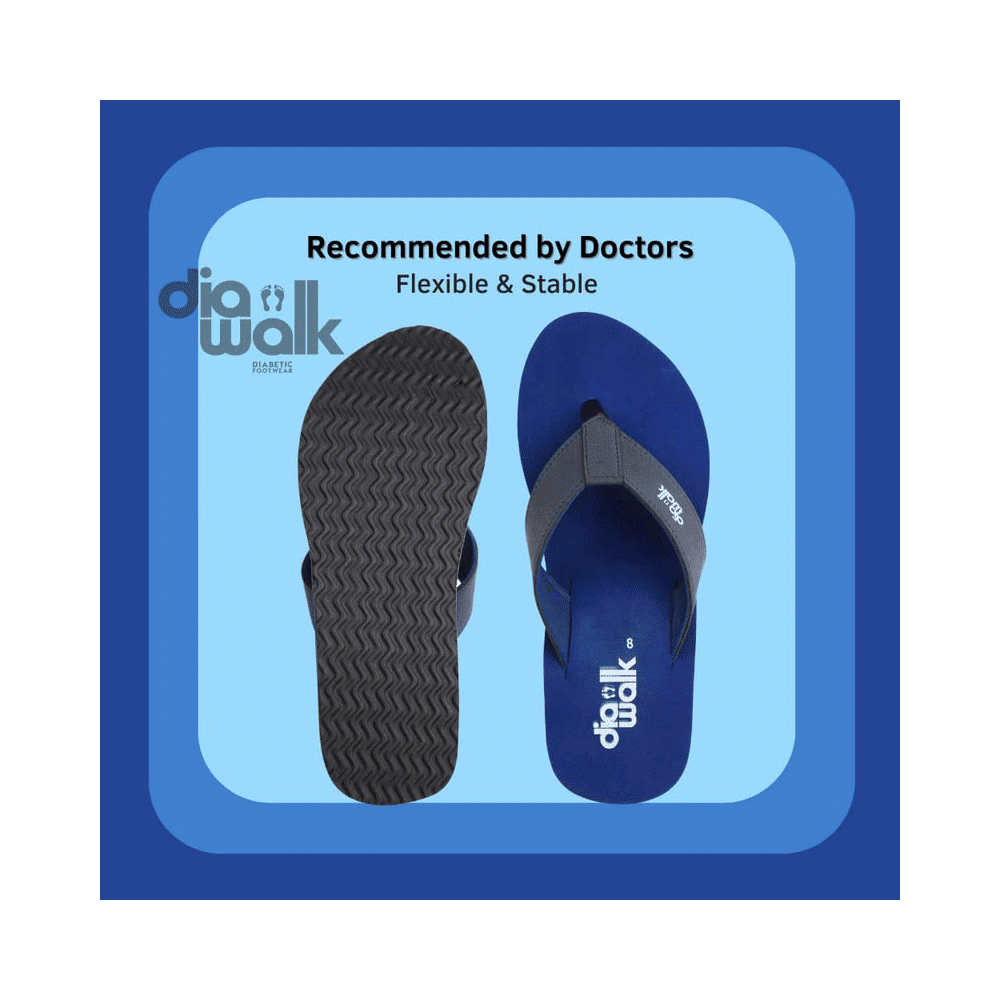 Diawalk DPM 001 Doctor Soft Orthopedic & Diabetic Flip-Flops Slippers For Men Blue 12 - Image 7