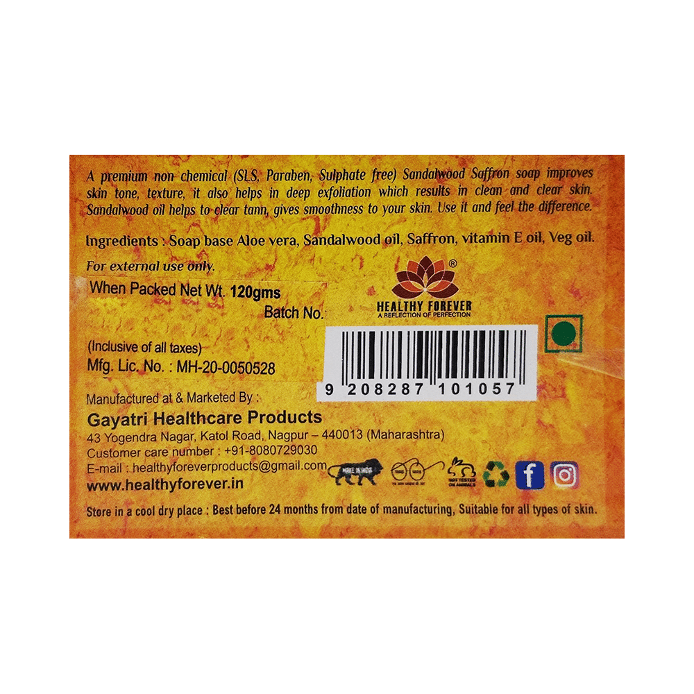 Healthy Forever Sandal Saffron Soap - Image 2