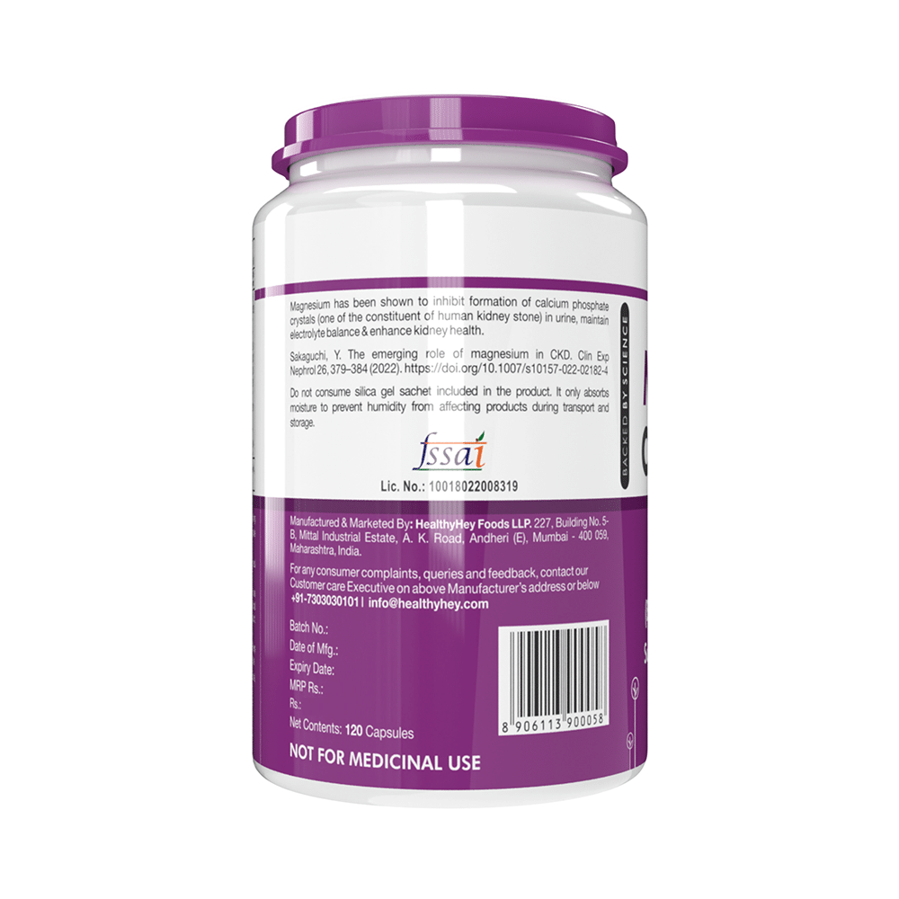 HealthyHey Nutrition Chelated Magnesium Citrate 1000mg | Veg Capsule for Kidney Health - Image 3