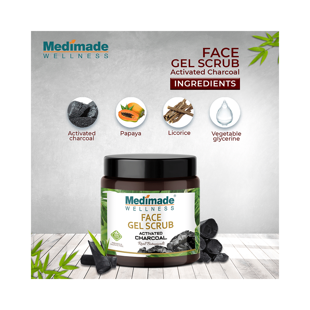 Medimade Wellness Activated Charcoal Face Gel Scrub (100gm Each) - Image 2