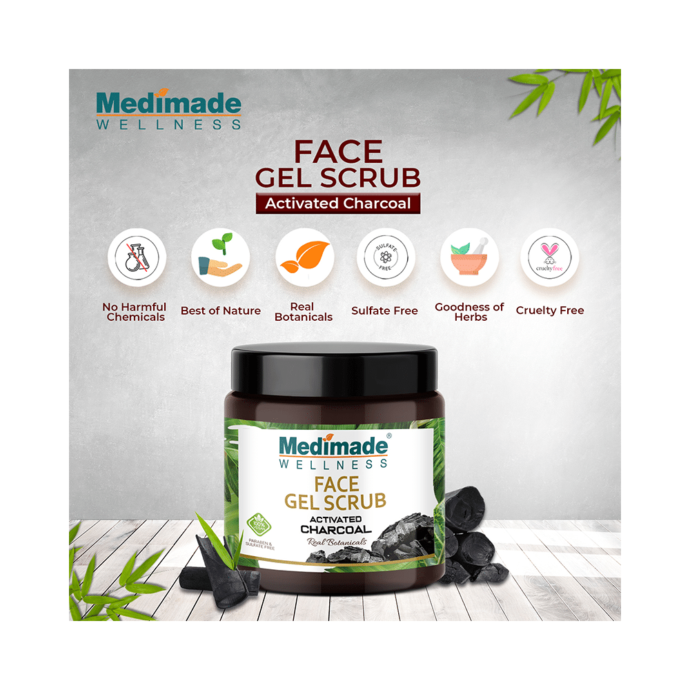Medimade Wellness Activated Charcoal Face Gel Scrub (100gm Each) - Image 4