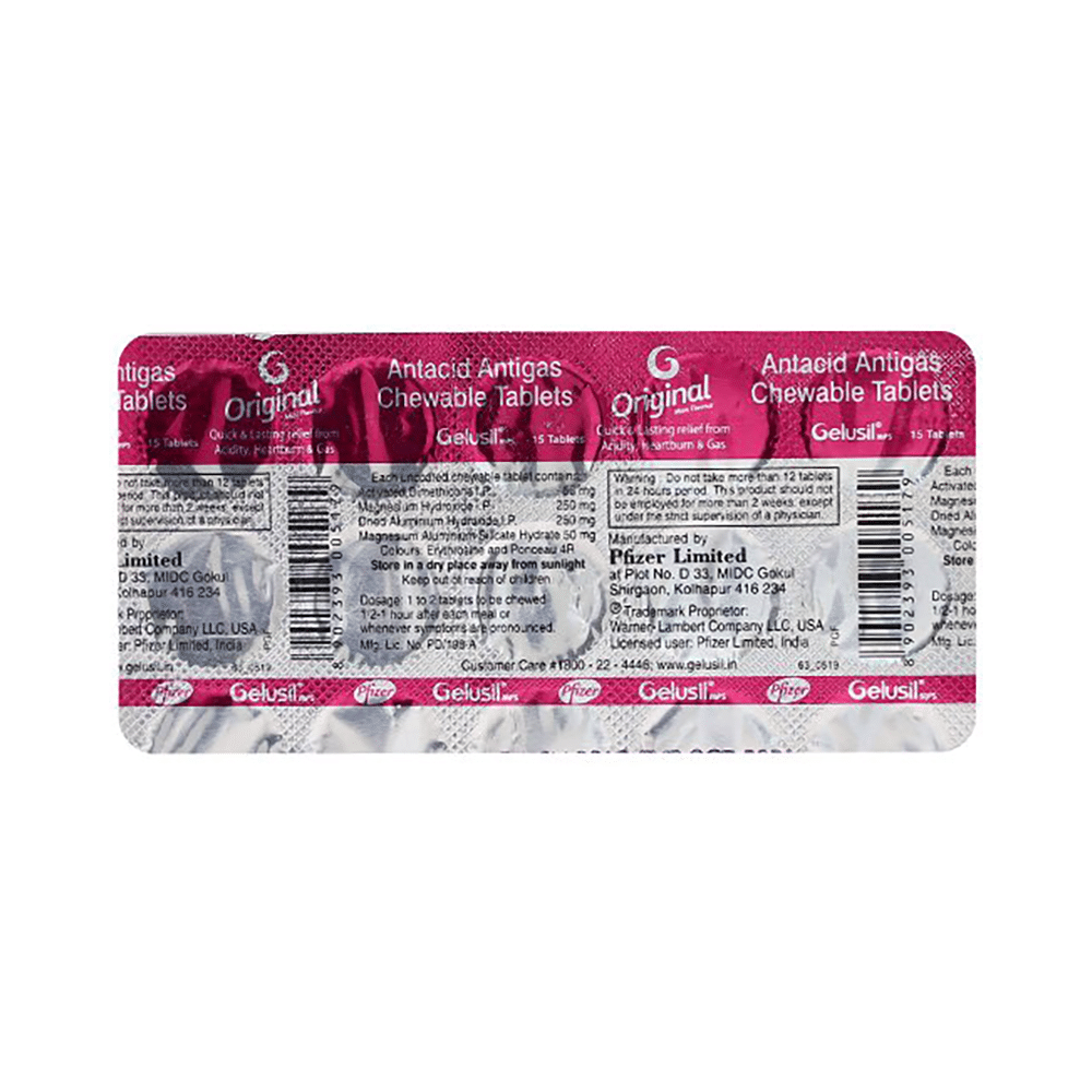 Combo Pack of Gelusil Mps Chewable Tablet Mint (15) & Gelusil MPS Original Liquid Sugar Free Mint (400ml) - Image 7