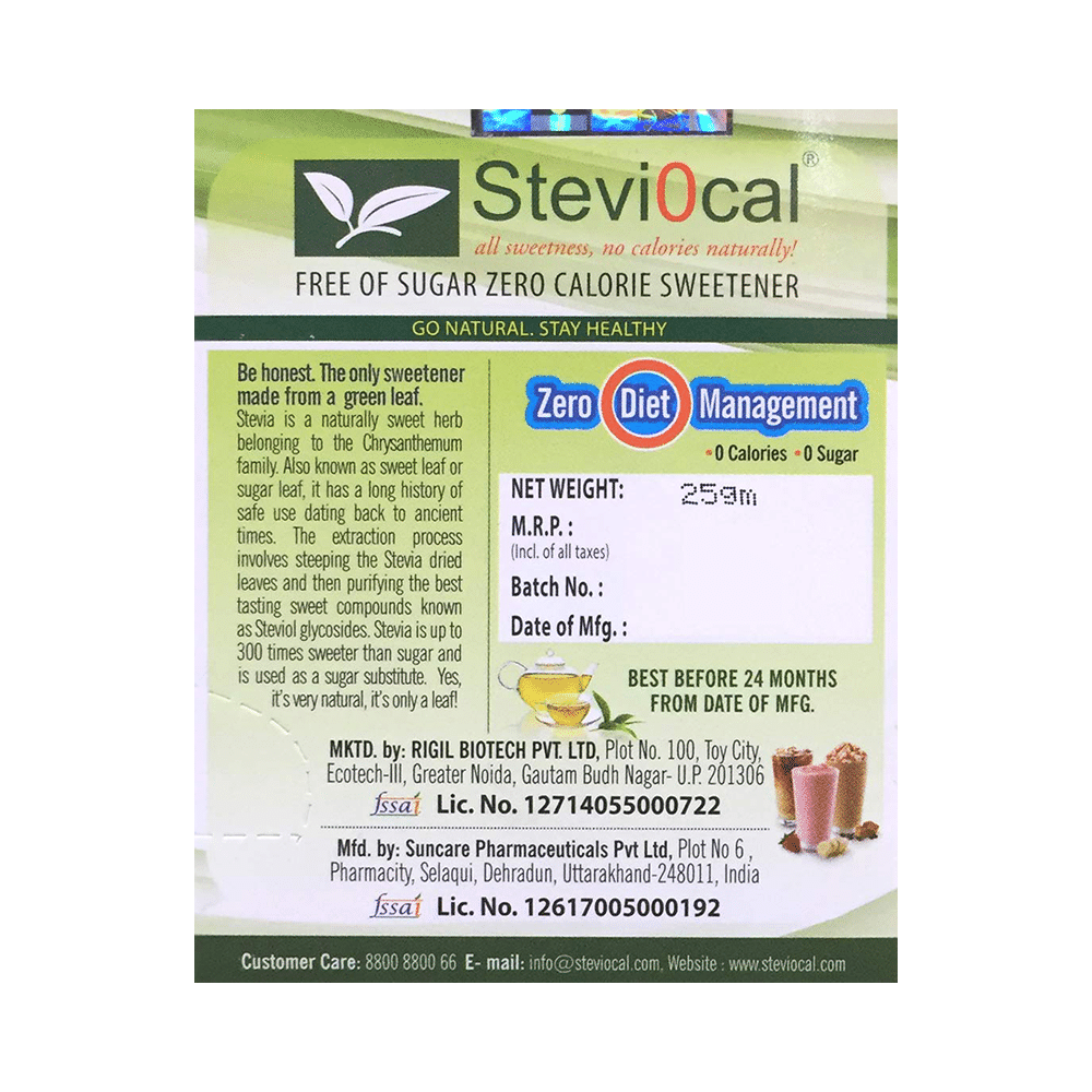 Steviocal Stevia Sachet (1gm Each) - Image 3